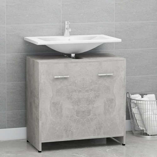Bathroom Cabinet Concrete Grey 60x33x58 cm Chipboard