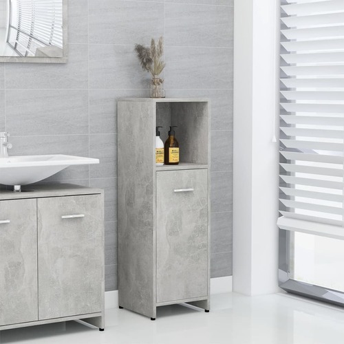 Bathroom Cabinet Concrete Grey 30x30x95 cm Chipboard