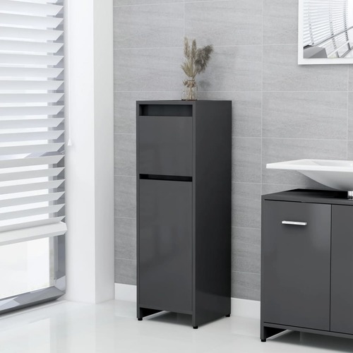 Bathroom Cabinet Grey 30x30x95 cm Chipboard