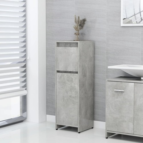 Bathroom Cabinet Concrete Grey 30x30x95 cm Chipboard