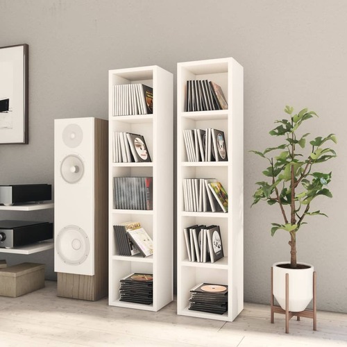 CD Cabinets 2 pcs White 21x16x93.5 cm Chipboard