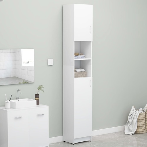 Bathroom Cabinet White 32x25.5x190 cm Engineered Wood