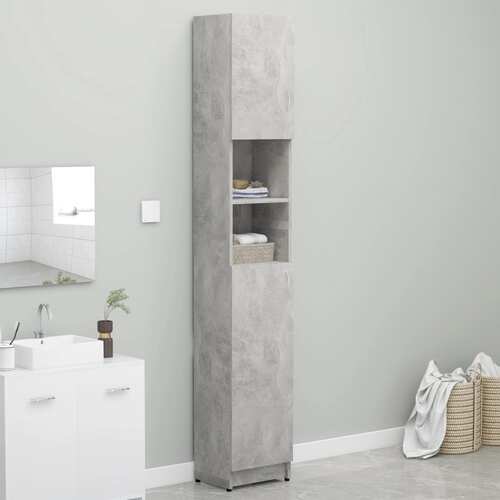 Bathroom Cabinet Concrete Grey 32x25.5x190 cm Chipboard