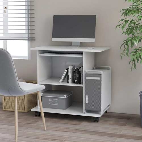 Computer Desk White 80x50x75 cm Engineered Wood