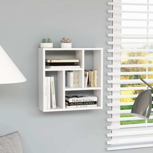 Wall Shelf White 45.1x16x45.1 cm Engineered Wood