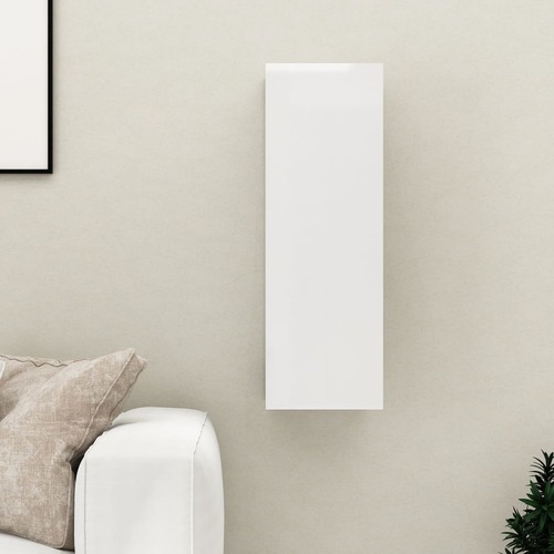 TV Cabinet High Gloss White 30.5x30x90 cm Engineered Wood