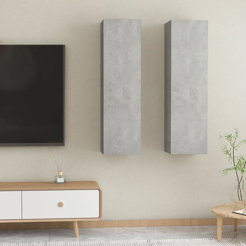 TV Cabinets 2 pcs Concrete Grey 30.5x30x110 cm Engineered Wood