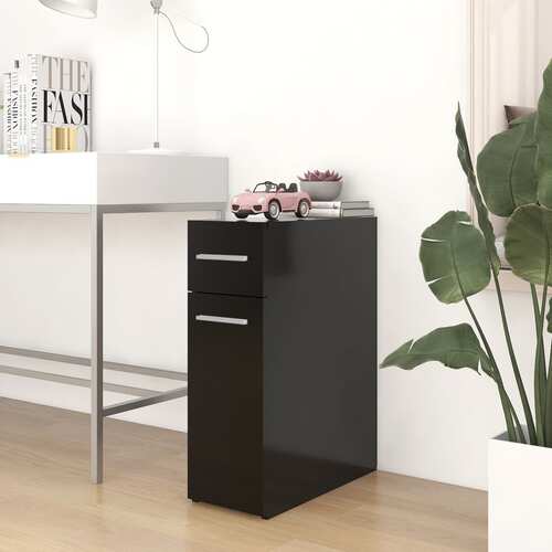 Apothecary Cabinet Black 20x45.5x60 cm Chipboard