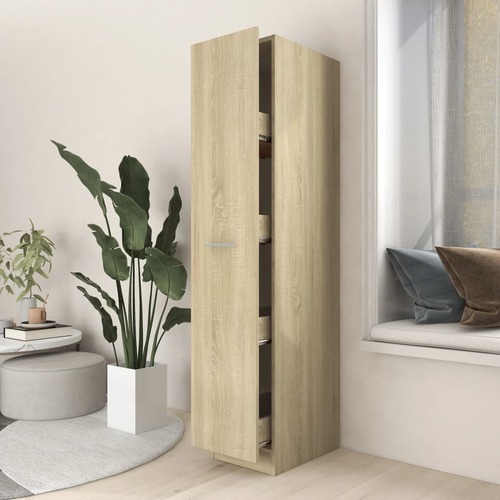 Apothecary Cabinet Sonoma Oak 30x42.5x150 cm Engineered Wood