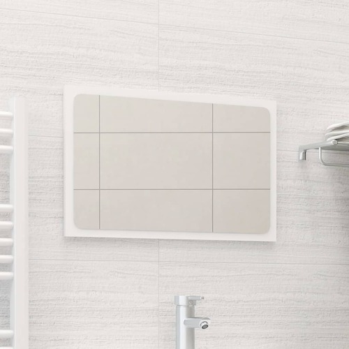 Bathroom Mirror White 60x1.5x37 cm Engineered Wood