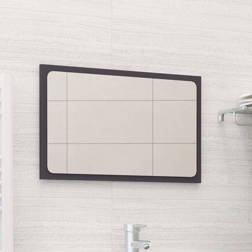 Bathroom Mirror Grey 60x1.5x37 cm Engineered Wood