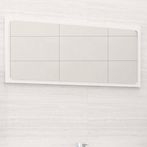 Bathroom Mirror High Gloss White 80x1.5x37 cm Engineered Wood