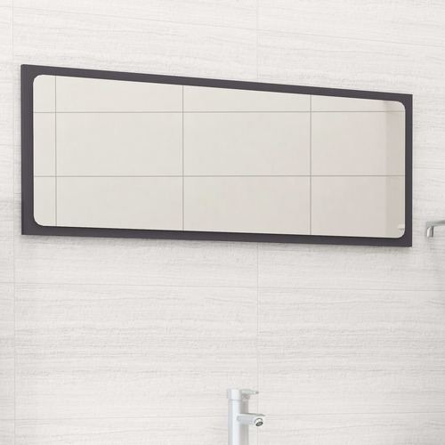Bathroom Mirror Grey 90x1.5x37 cm Engineered Wood