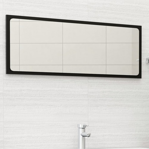 Bathroom Mirror Black 100x1.5x37 cm Engineered Wood