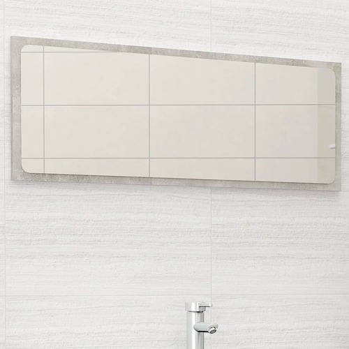 Bathroom Mirror Concrete Grey 100x1.5x37 cm Engineered Wood