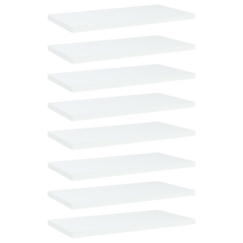 Bookshelf Boards 8 pcs White 40x20x1.5 cm Engineered Wood