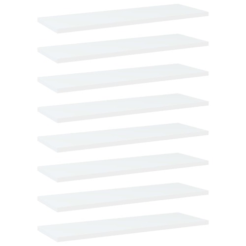 Bookshelf Boards 8 pcs White 60x20x1.5 cm Engineered Wood