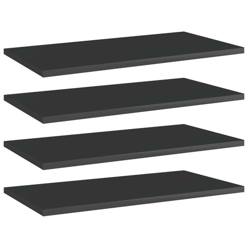Bookshelf Boards 4 pcs High Gloss Black 60x30x1.5 cm Engineered Wood