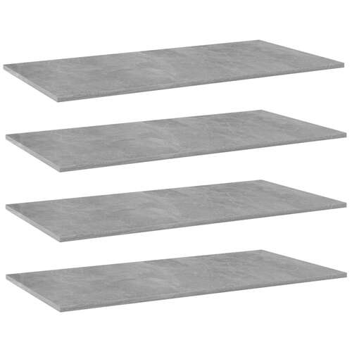 Bookshelf Boards 4 pcs Concrete Grey 80x20x1.5 cm Engineered Wood