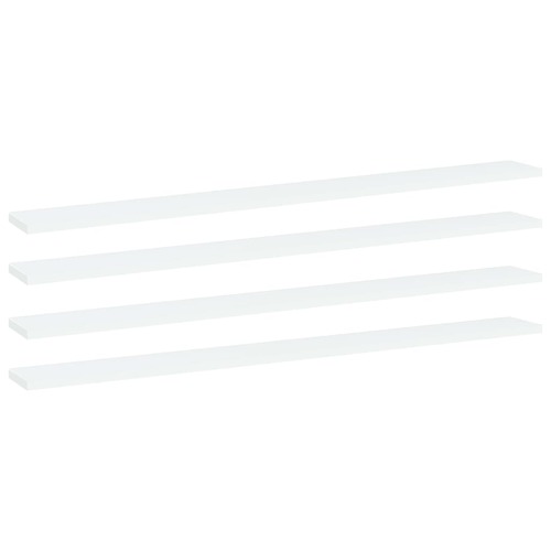 Bookshelf Boards 4 pcs White 100x10x1.5 cm Engineered Wood