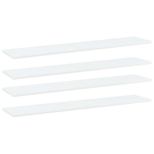 Bookshelf Boards 4 pcs White 100x20x1.5 cm Engineered Wood