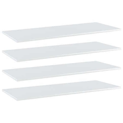 Bookshelf Boards 4 pcs High Gloss White 100x40x1.5 cm Engineered Wood