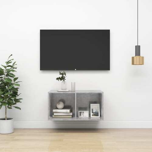 Wall-mounted TV Cabinet Concrete Grey 37x37x72 cm Engineered Wood