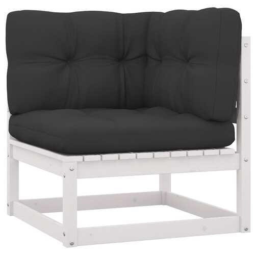Garden Corner Sofa with Anthracite Cushions Solid Pinewood