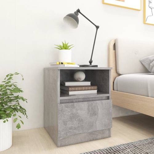 Bed Cabinet Concrete Grey 40x40x50 cm Chipboard