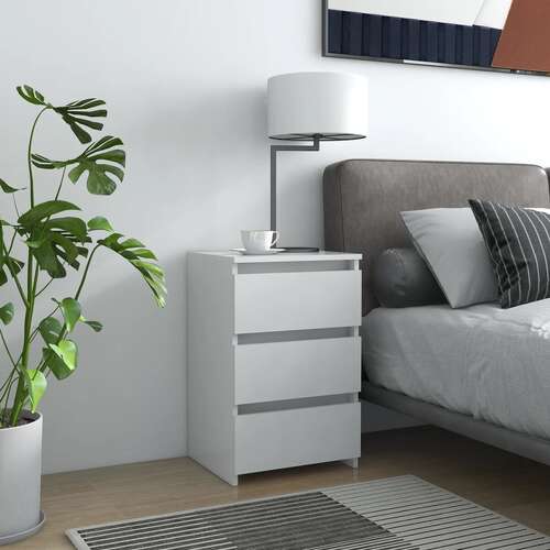 Bed Cabinets 2 pcs White 40x35x62.5 cm Engineered Wood