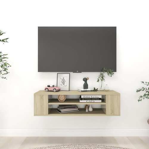 Hanging TV Cabinet Sonoma Oak 100x30x26.5 cm Engineered Wood