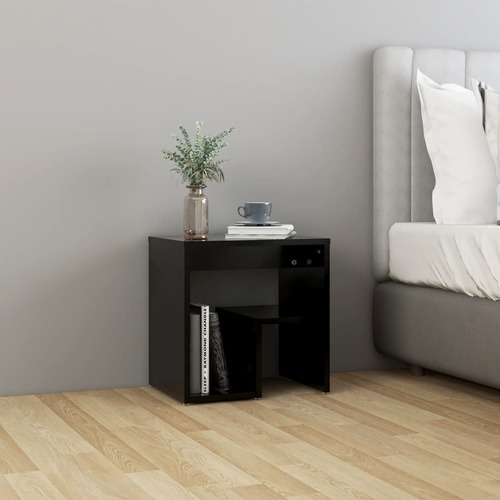 Bed Cabinet Black 40x30x40 cm Chipboard