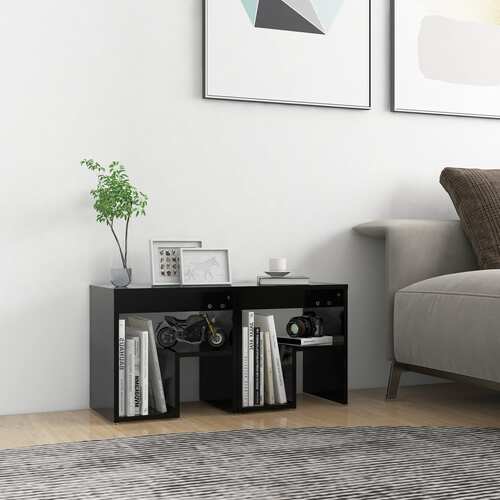 Bed Cabinets 2 pcs Black 40x30x40 cm Engineered Wood
