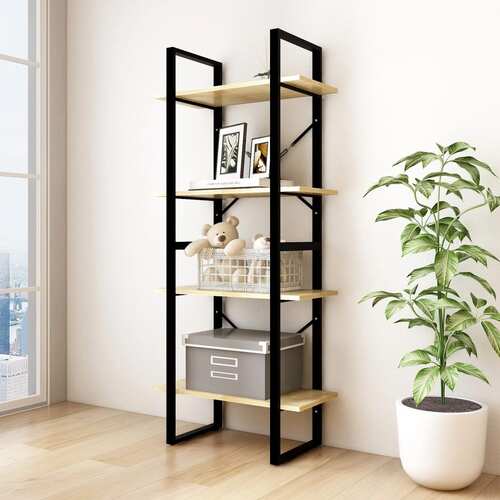 4-Tier Book Cabinet 60x30x140 cm Solid Pine Wood