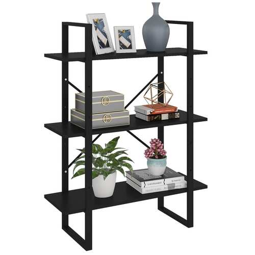 Book Cabinet Black 80x30x105 cm Engineered Wood