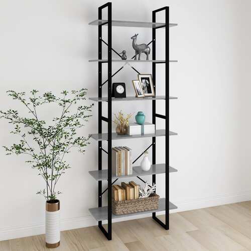 High Cabinet Concrete Grey 80x30x210 cm Engineered Wood