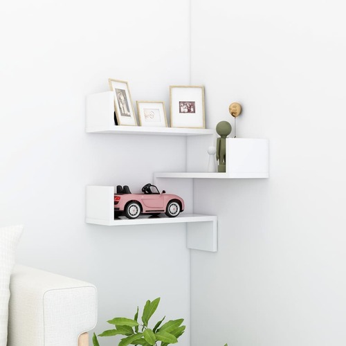 Wall Corner Shelf White 40x40x50 cm Engineered Wood