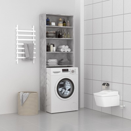 Washing Machine Cabinet Concrete Grey 64x24x190 cm