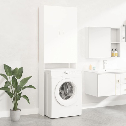 Washing Machine Cabinet White 64x25.5x190 cm