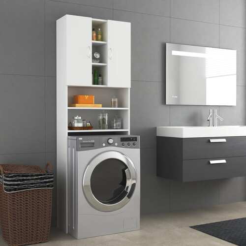 Washing Machine Cabinet White 64x25.5x190 cm