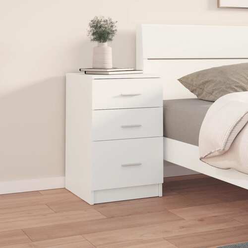 Bed Cabinet White 40x40x63 cm Engineered Wood
