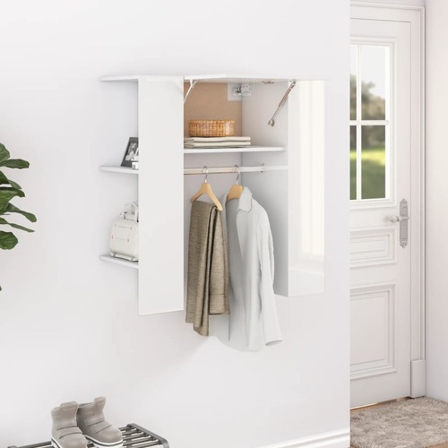 Hallway Cabinet High Gloss White 97.5x37x99 cm Engineered Wood