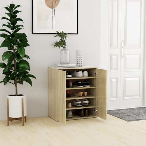 Shoe Cabinet Sonoma Oak 60x35x70 cm Engineered Wood