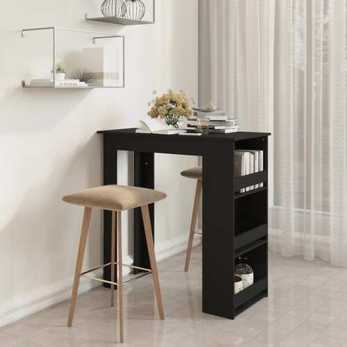 Bar Table with Storage Rack Black 102x50x103.5 cm Engineered Wood