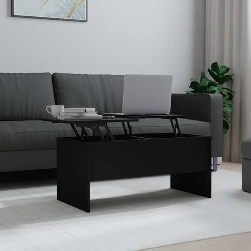 Coffee Table Black 102x50.5x46.5 cm Engineered Wood