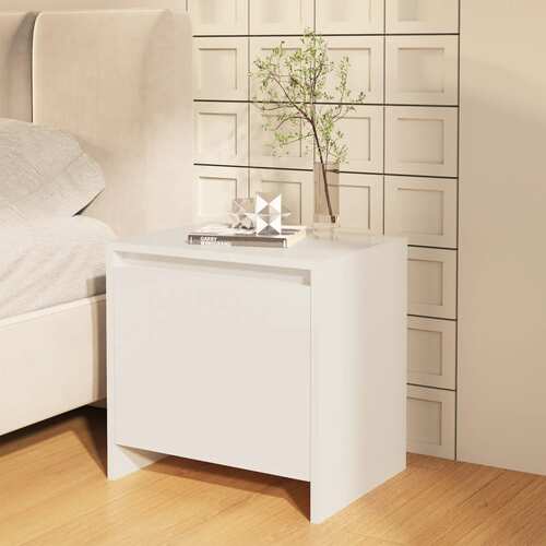Bedside Cabinet High Gloss White 45x34x44.5 cm Engineered Wood