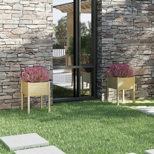 Garden Planters 2 pcs 50x50x70 cm Solid Pinewood