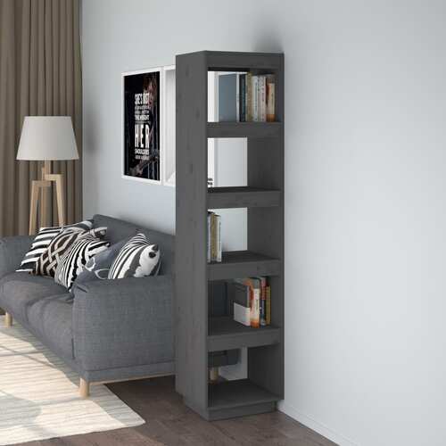 Book Cabinet/Room Divider Grey 40x35x167 cm Solid Wood Pine