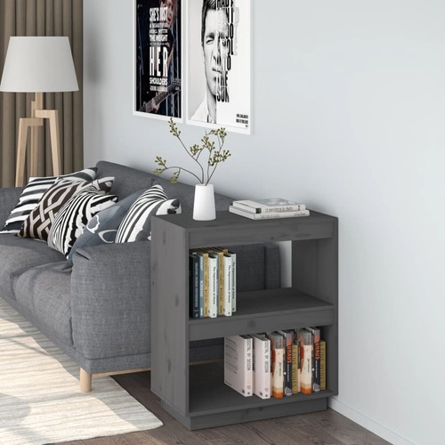 Book Cabinet Grey 60x35x71 cm Solid Wood Pine