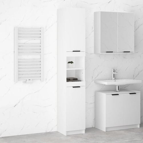 Bathroom Cabinet White 32x34x188.5 cm Engineered Wood